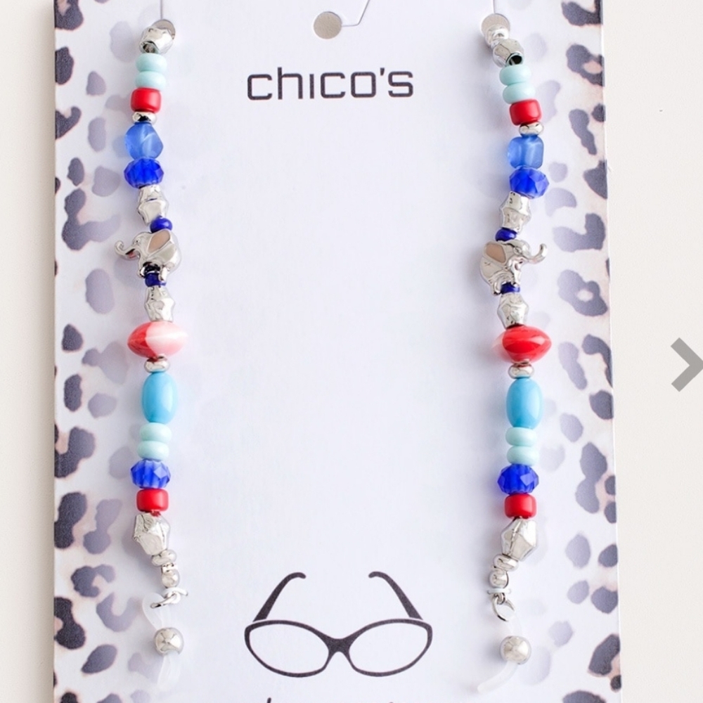 SILVER TONE EYEWEAR NECKLACE  "NEW"